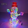 Christmas Prismatic Iridescent Snowman Ornaments LED Light Up Snowman Figurine USB Powered Table Decor for Holiday Decoration