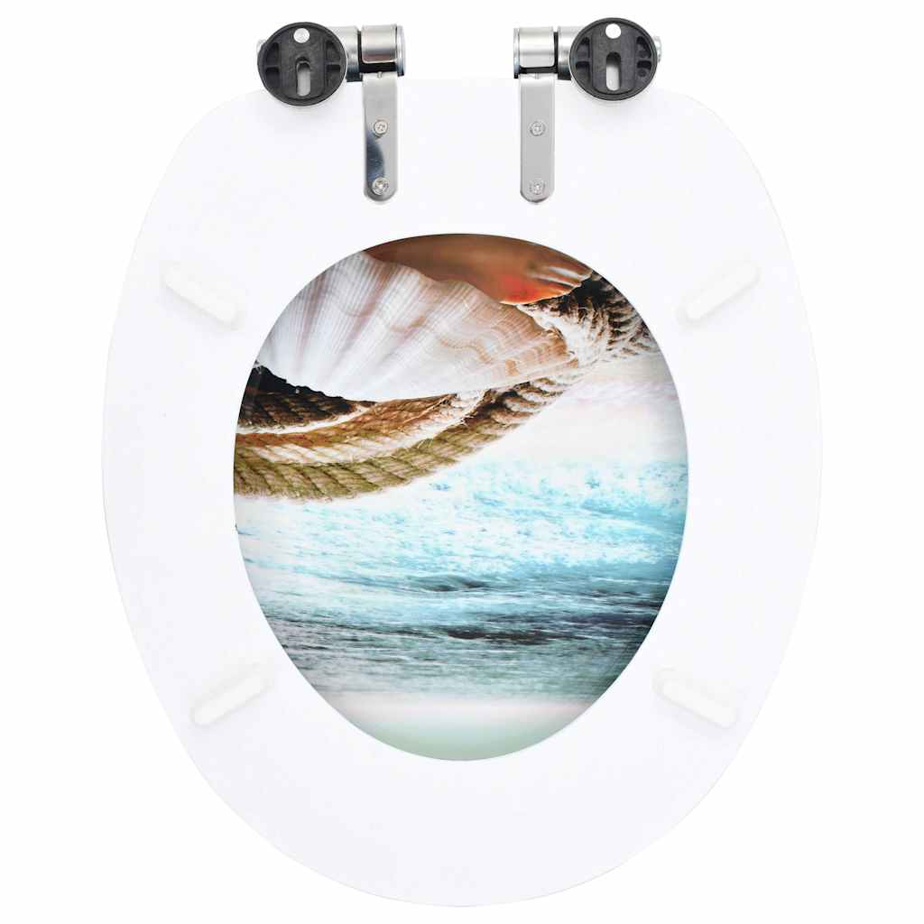Toilet Seats (2 pcs) with Soft Close Lid MDF Shell Design