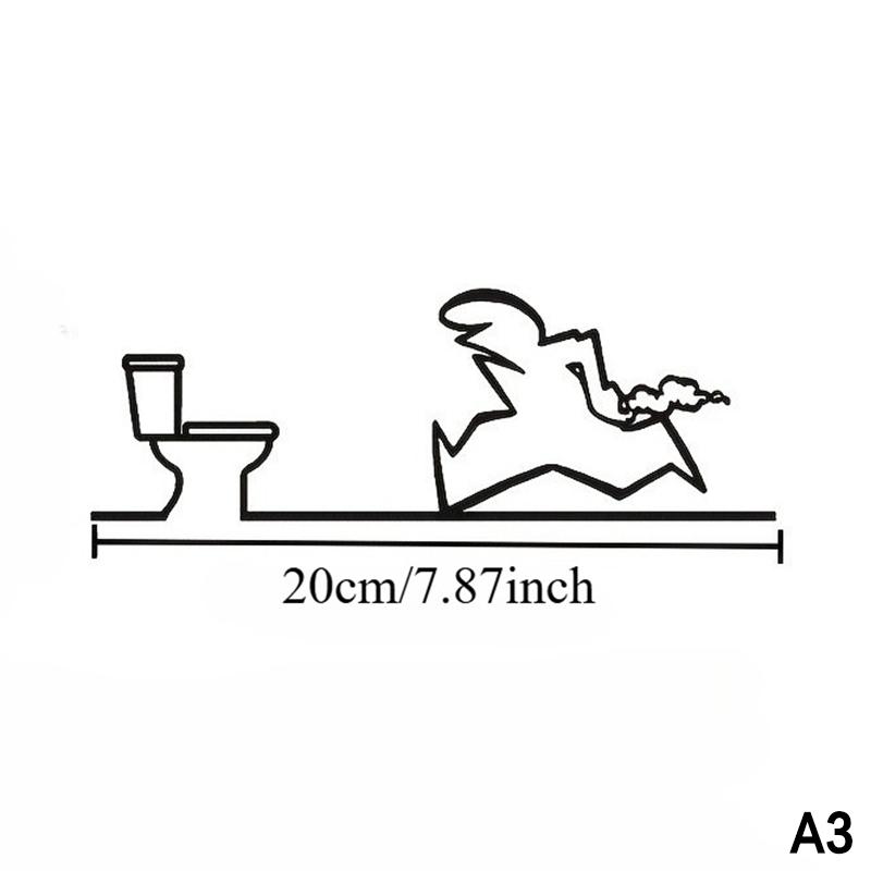 Minimalist Metal Line Toilet Bathroom Sign with Shower Figure for Office Store Home Restroom Door Decoration