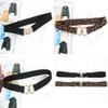 Fashion Black And Leopard Print Elastic Waistband With Buckle Design For Formal Events