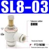 8mm Pneumatic Cylinder Throttle, SL8-02 Adjustable Air Hose Valve Connector, SL4-M5 Air Adjustment.