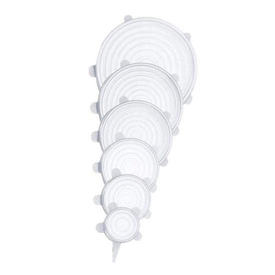 6Pcs Silicone Stretchable Lids Reusable Food Covers Leakproof Bowl Caps Universal Flexible Lid for Bowls Cups Fruits