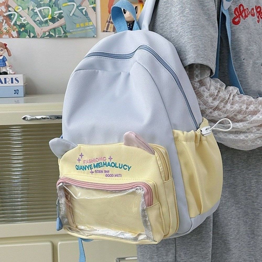 Нейлоновый прозрачный рюкзак с карманами, большая вместимость, рюкзак для студентов