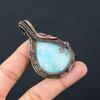 Beautiful Hemimorphite Gemstone Pure Copper Wire Wrapped Handmade Pendant Jewelry