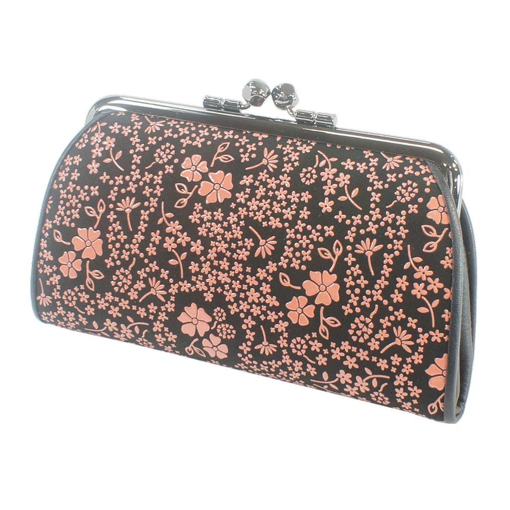 Indenya Inden портмоне 340 для родителей и детей из оленьей кожи черного и розового лака с американским синим узором 1501-51-166