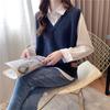 V-neck Knitted Vest for Women In Autumn Loose Vest Lazy Style Layering Over Sleeveless Waistcoat and Waistcoat