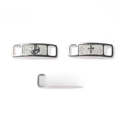 Модная пряжка для обуви в стиле хип-хоп с декоративным цирконовым смайликом и крестом разбитого сердца