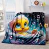 Yellow Bird Nightly Dreams Greeting Blanket Flannel Blanket for bed, sofa, Camping, Hiking, Picnic Essentials, gift for family Fan gifts