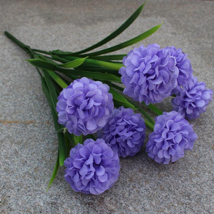 1 Branch Faux Flower No-watering Fresh-keeping 7 Heads Indoor Outdoor Elegant Fake Hydrangea Flower Party Decor