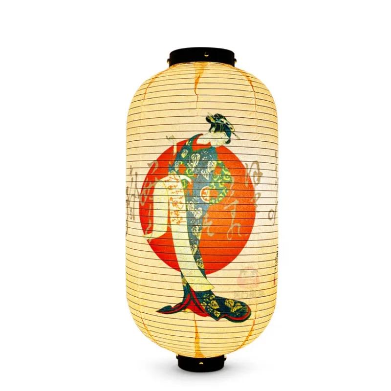 Japanese Style Geisha Pattern Lantern Waterproof Cloth Ukiyo-e Cuisine Restaurant Izakaya Decor Lantern Festival Party Decor