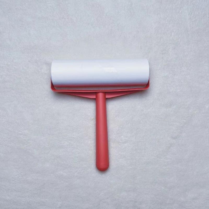 1handle 1 Roll Paper/2 Roll of Paper New Tearable Roll Paper Sticky Roller Brush Pet Hair Remover Clothes Carpet Cleaning Brush