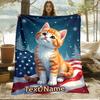 Custom Name Cat Fleece Blanket, Suitable for Sofa, Bed, Birthday, Children, Friends, Gifts