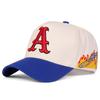 Unisex A Letter Embroidery Side Flame Baseball Caps Adjustable Casual Hats Spring and Autumn Outdoor Sunscreen Hat