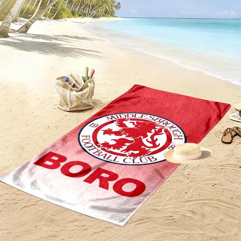 Middlesbrough Fc Print Beach Towel Large Soft Quick Dry Towel For Beach Camping Swimming