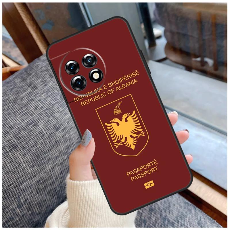 Албания Албанцы Флаг Чехол Для OnePlus 13 15 13R 13T 12 12R 11 9 10 Pro 10T 8T Nord 5 CE 2 3 4 Lite N20 N30 Чехол