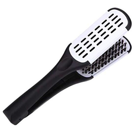 Chocople Twin Brush Straightening Brush Hair Brush (Black/White)