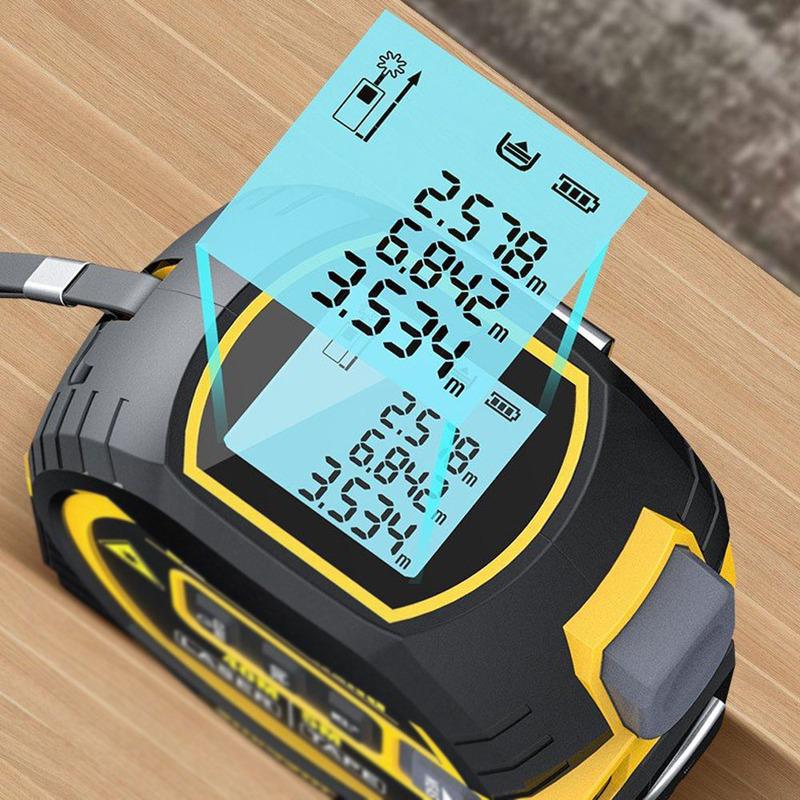 3 in 1 Laser Distance Meter Area Measuring Laser Tape Measure LCD Digital Display Laser Rangefinder With Stainless 5m Tape Ruler