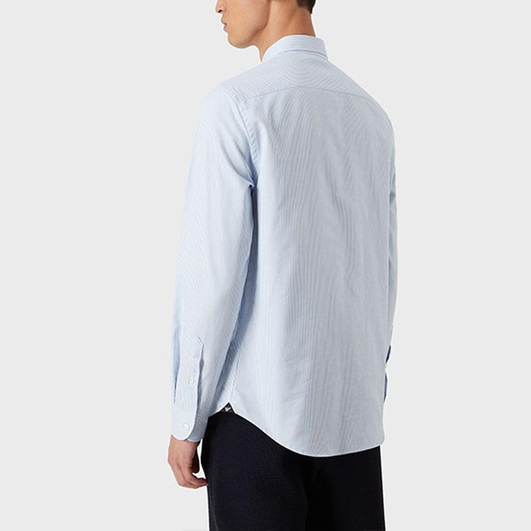 Emporio Armani Рубашка с полосатым принтом с длинным рукавом Мужские рубашки Синий B1SM0B-B12F5-019
