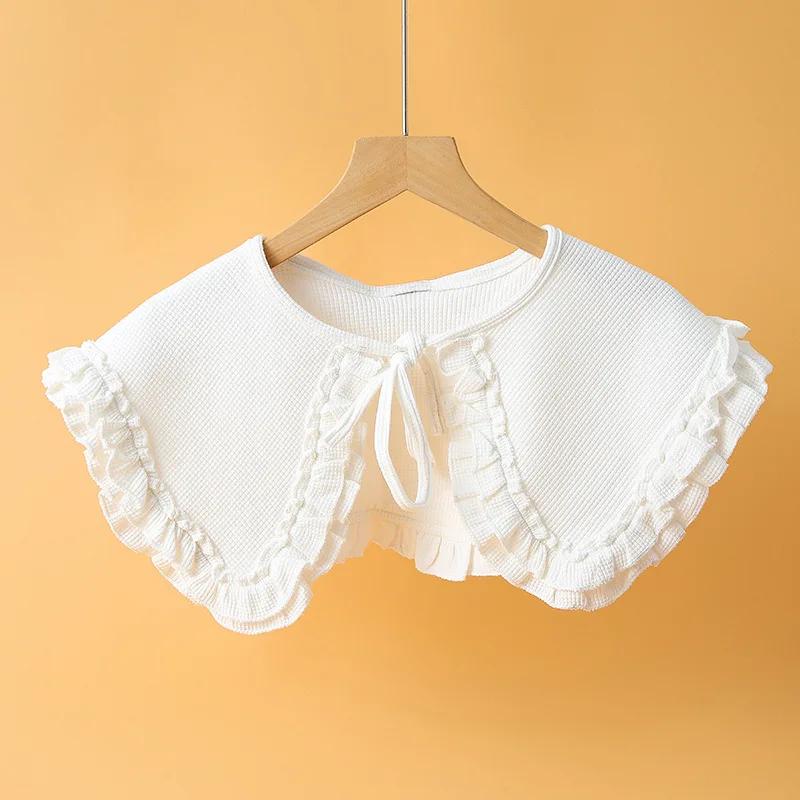 Korean Big Lapel Fake Collars Shawl Shoulder Wraps Detachable Collar for Women False Collar Shirt Vintage False Collar