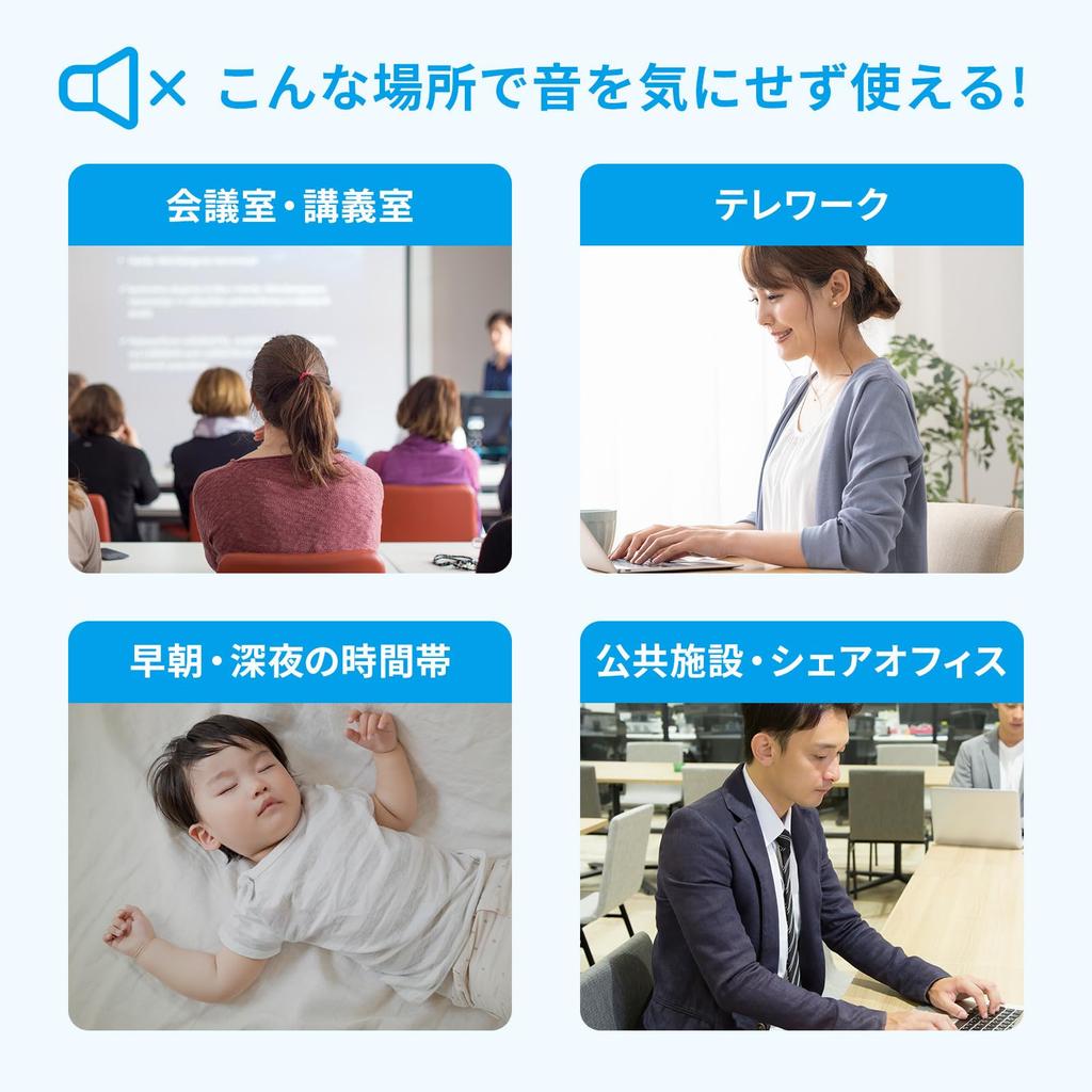 Бесшумная Bluetooth мышь Sanwa Supply MA-BBS310BK со светодиодной подсветкой синего цвета, тонкая, перезаряжаемая, черная