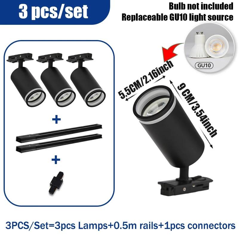Светодиодный трековый светильник для магазина одежды GU10 Focus Rail Spot DIY Bulb Design Fixture Shop Home Kitchen Track Lamp Source lane Spotlight