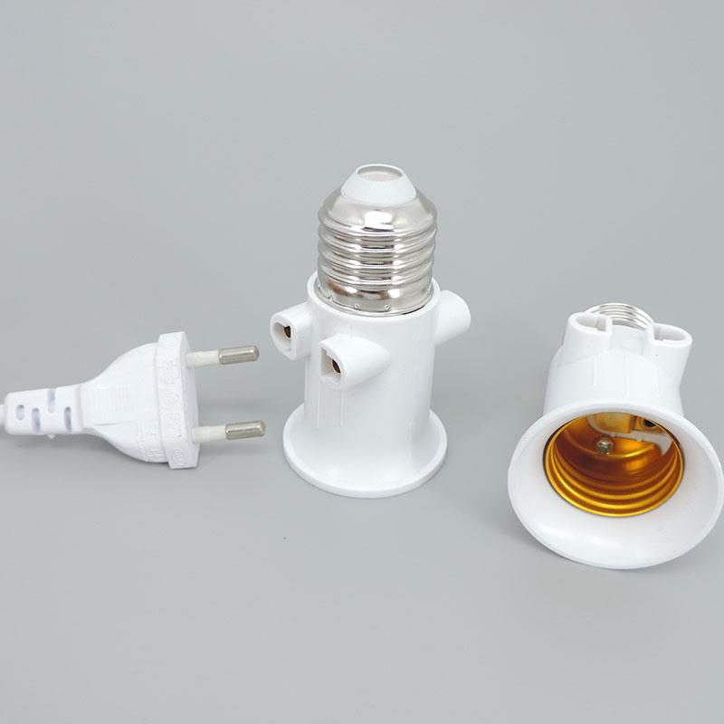 AC 100-240V 4A E27 LED Bulb Lamp Base Socket To EU Plug Adapter Lighting Light Holder Connector Accessories Screw Conversion