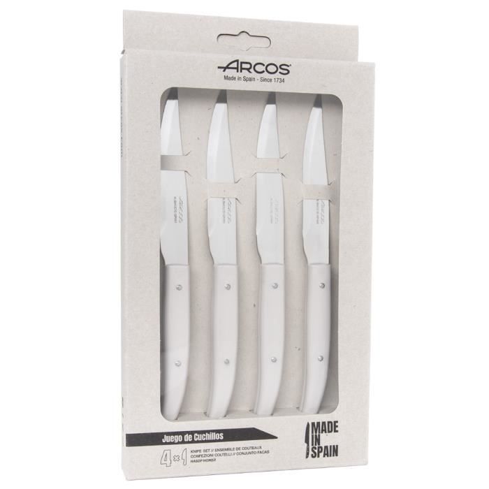 Couteaux à Steak — ARCOS — Set de 4 — Lame en Acier Inoxydable NITRUM® — Manche Ergonomique — 110/230 мм