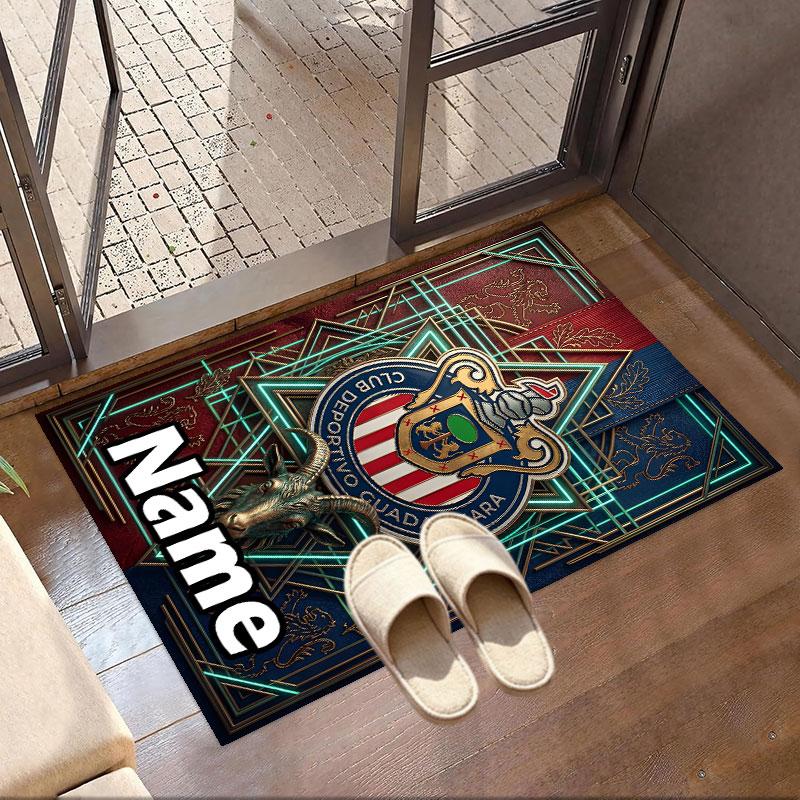 Custom Name Personalized Club Deportivo Guadalajara Print Carpet, Versatile Home Decor Rug, for Playroom, Apartment, Balcony, Entryway, Hallway Gift