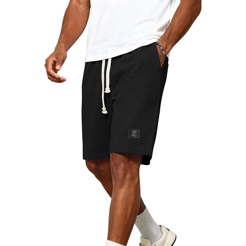 Men's Summer Drawstring Straight Leg Shorts Casual Loose Sports Shorts