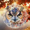 Owl Wind Chime Metal Windmill with Mandala Design Vibrant Outdoor Garden Decor for Patio Yard Balcony No Electricity Needed
