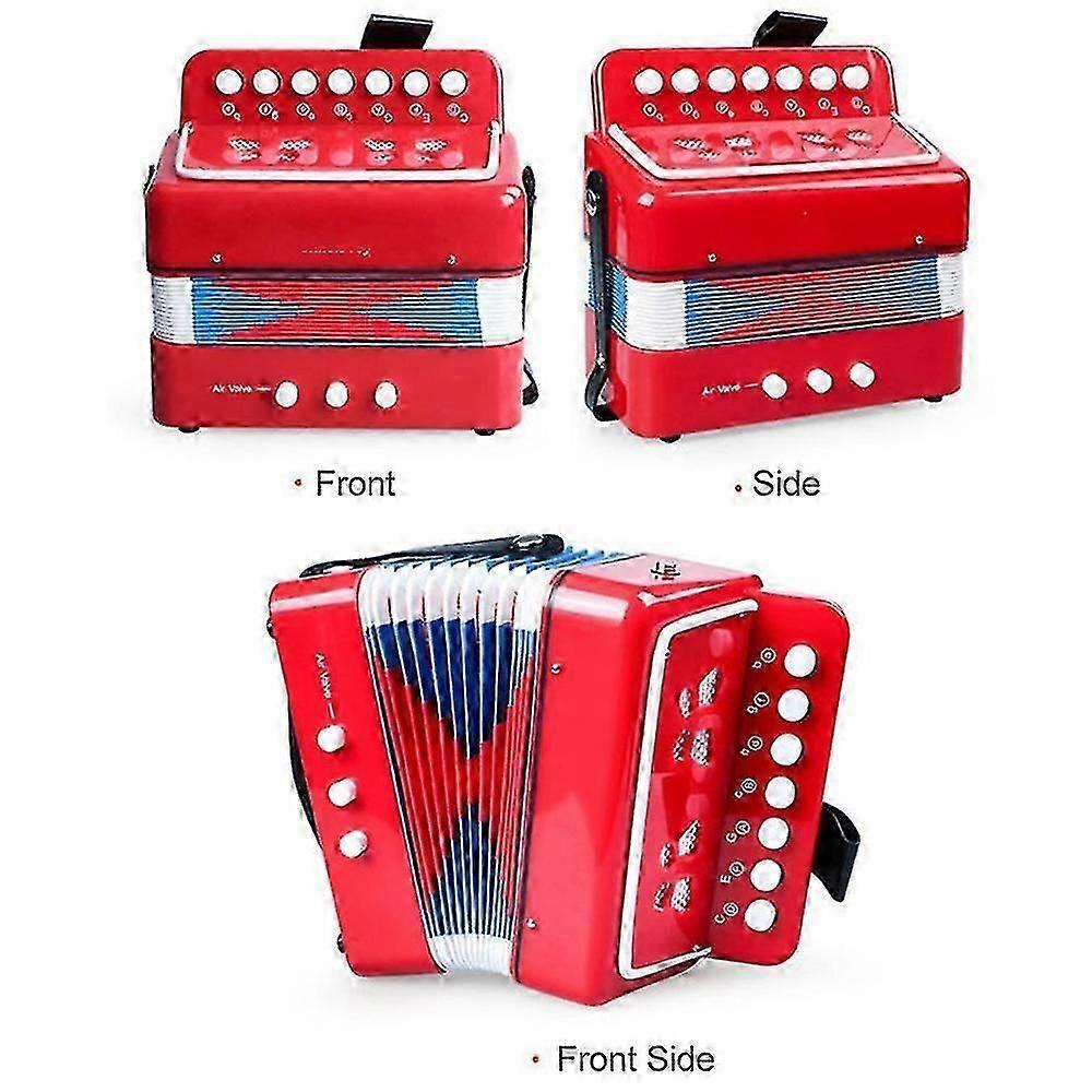 Accordion Instrument 7 Keys 2 Bass Small Accordion Educational Musical Instrument Christmas Gift