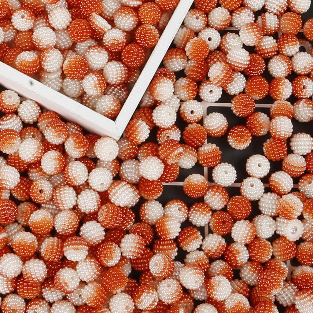 10mm 50pcs Acrylic Bayberry Gradient Color Round Loose Beads for DIY Jewelry Making
