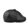 Men's Genuine Leather Retro Octagonal Beret – Autumn/Winter Cowhide Hat