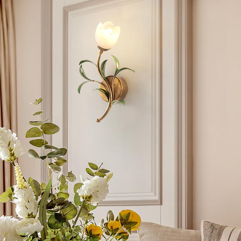 Настенный светильник с цветочным дизайном, креативные настенные светильники для гостиной, внутренние бра, декоративное освещение
