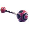 [E6768] - Body Piercing Ball 'Tecno' Black Red