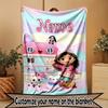 Personalisierte Decke mit Gabby's Puppenhaus-Druck und individuellem Namen, Heimdekoration, Schlafzimmer, Sofa, Camping, Couch, Geschenke für Geburtstag Weihnachten