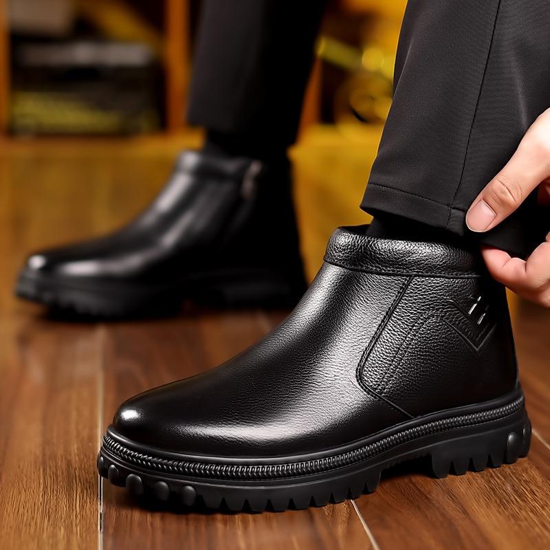 Модные дизайнерские зимние бархатные теплые ботинки на платформе для снега для мужчин, модные мужские хлопковые туфли с мягкой подошвой, новые нескользящие полусапожки для мужчин