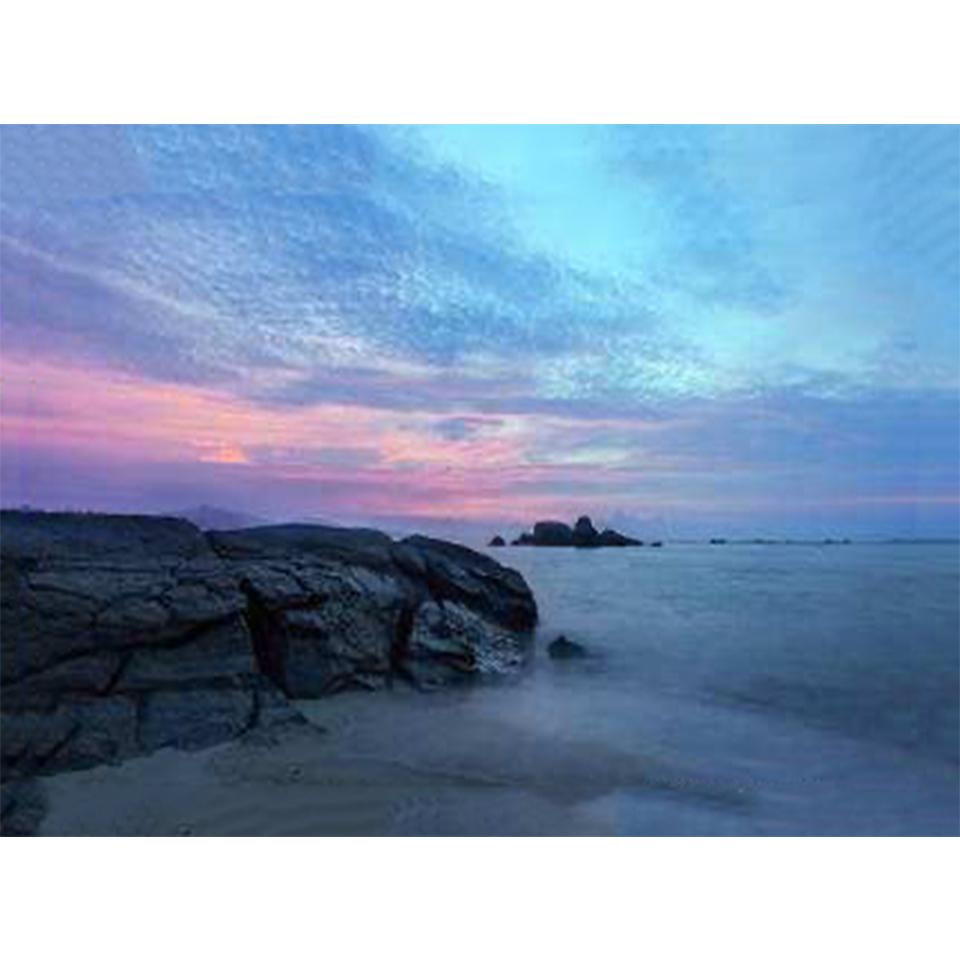 5D DIY Diamond Painting Sunset Coastal Landscape Rhinestone Art Picture Full Round Cross Stitch Mosaic Kit Home Decoration Gift