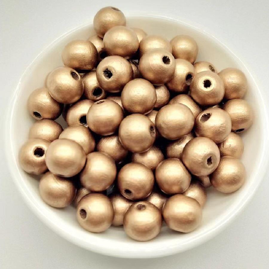 Children's DIY 16MM Solid Color Wooden Beads for Stringing