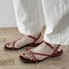 Женская обувь в римском стиле 2025 Повседневные женские сандалии Обувь Низкий каблук Открытый носок Плоские сандалии Уличные Лаконичные Сандалии