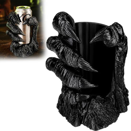 Artistic Collectible Figurines Claw Cup Holder, Funny 3D Printed Drink Stand, Creative Desk Organizer Artisan Statues for Home Decor Cans Bottles,
