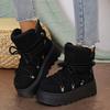 Модная зимняя женская уличная обувь до щиколотки, высокий верх, шнуровка, нескользящая, модные хлопковые туфли на платформе, плюшевые теплые зимние ботинки для женщин