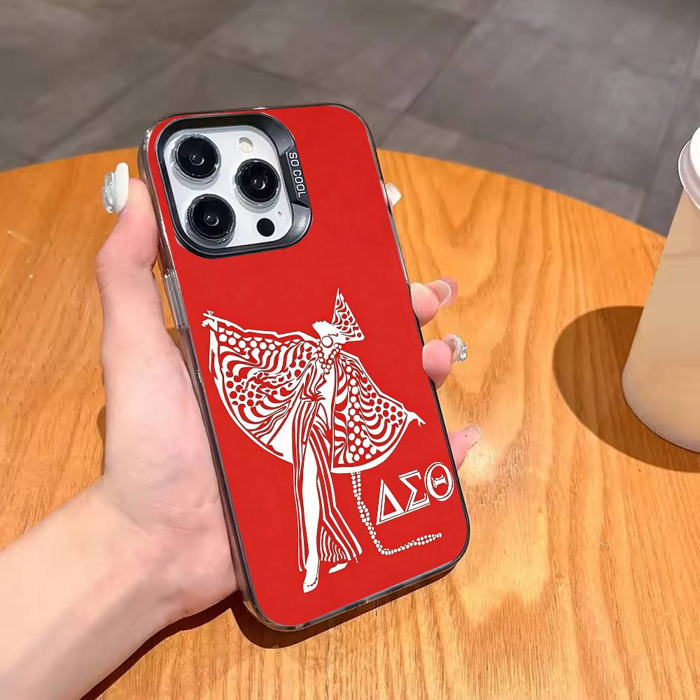 Чехол для телефона D-Delta S-Sigma Theta Для iPhone17,16,15,14,13,12,11,Pro,MAX Серый Матовый Силиконовый Черный Чехол
