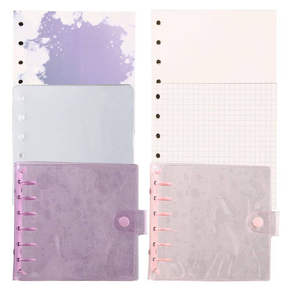 Kawaii PVC Binder Card Book Planner Agenda Binder Notebook Photo Collect Book Glitter Journals Square Loose Leaf