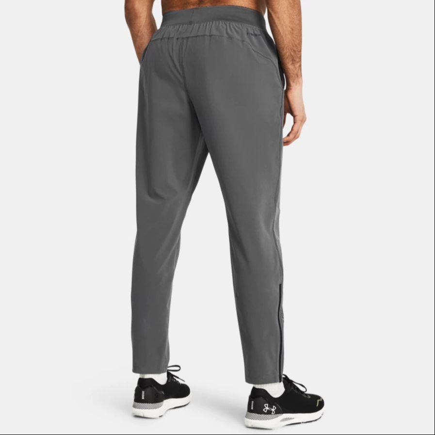 Under Armour Storm Run Logo Print Slim Fit Straight Leg Knit Sports Pants Men Pants Dark-Gray 1365622-025