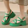 Женские летние сандалии на массивной платформе, модные туфли-гладиаторы с перекрестными ремешками, женские сандалии на танкетке с толстой подошвой для женщин