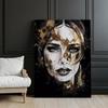 Face of a Woman In Black and Gold Face of a Woman In Black and Gold, 50X70 Cm, Unframed, Premium Canvas On Stretcher