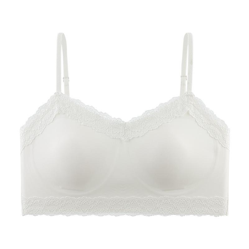 Seamless minimalist lingerie for women, non-sensational, pressure-free, romantic lace, high-value foundation, liquid top-support bra, breathable