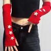 Solid Color Y2K Star Arm Cover Long Warmer Long Cuff Knitted Fingerless Sleeves  Outdoor
