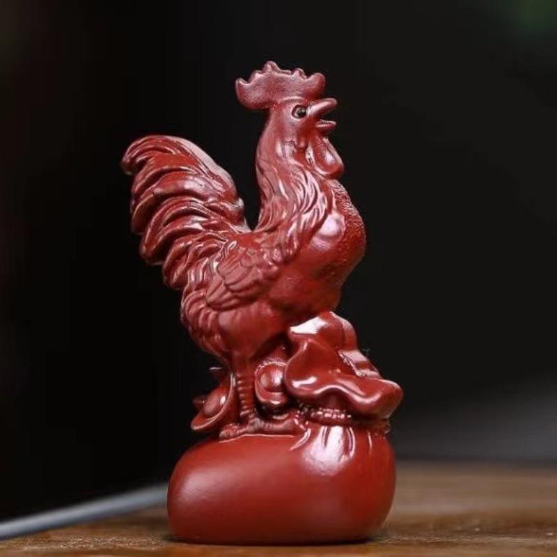 Фиолетовый песок Чайный питомец Петух Чайная игра Украшение Зодиак Курица Креативный Можно вырастить Большого петуха